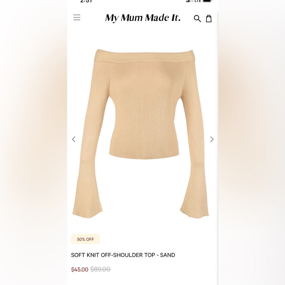 My mum made it off the shoulder top BNWT